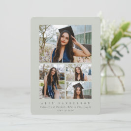 Minimal Sage Grönt Ram 4 Photo Studenten Meddelande