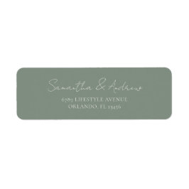 Minimal Sage Grönt Returadress Bröllop Etikett