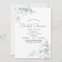Minimal Sagegrön Blommig Bröllopsfest Brunch