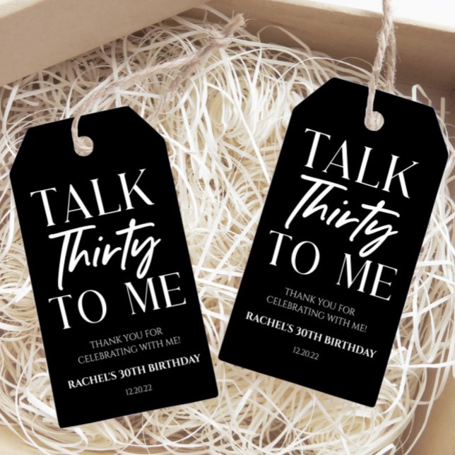 Minimal samtalsförmån för mig i 30års födelsedag presentetikett (Skapare uppladdad)