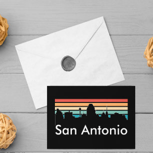 Minimal San Antonio Vintage Sunset Skyline Vykort