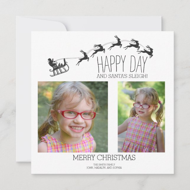 Minimal Santa's Sleigh 2 Photo God jul (Framsida)