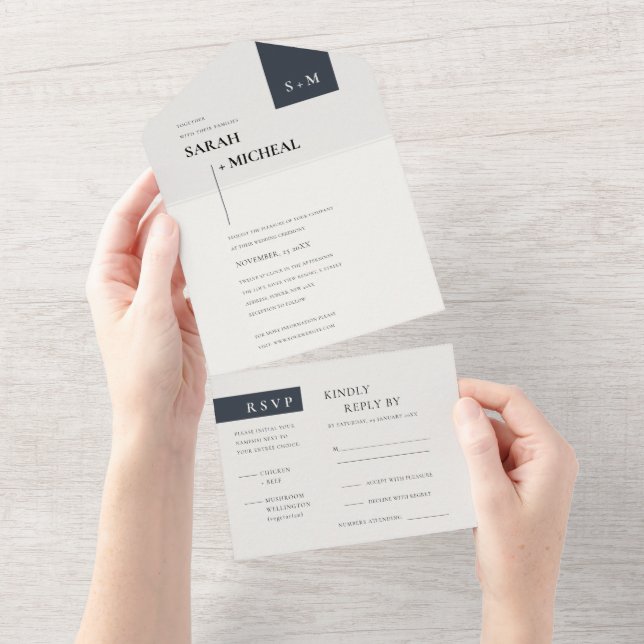 MINIMAL SCANDI BLACK WHITE MONOGRAM BRÖLLOP (Avrivbar del)