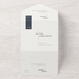 MINIMAL SCANDI BLACK WHITE MONOGRAM BRÖLLOP
