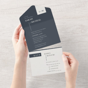 MINIMAL SCANDI BLACK WHITE MONOGRAM BRÖLLOP ALL IN