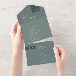MINIMAL SCANDI EMERALD SAGE BLEK GRÖNT BRÖLLOP ALL