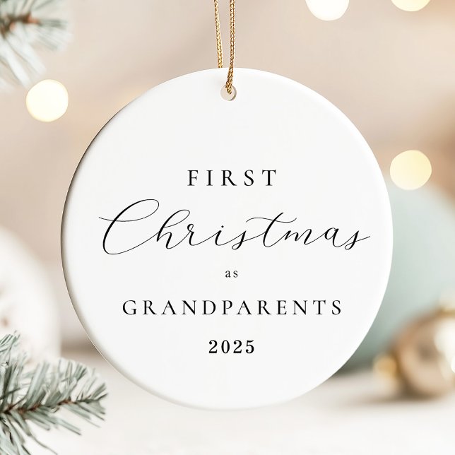Minimal Script Grandparents Christmas Ornament (Skapare uppladdad)