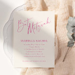 Minimal Script Hot Pink Cream Modern Bat Mitzvah Inbjudningar<br><div class="desc">This minimalist hot pink Bat Mitzvah invitation features bold script lettering and clean modern typography for a stylish teen celebration. The bright pink color creates a confident, on-trend look while the simple layout keeps the design polished and easy to personalize. Perfect for a contemporary Bat Mitzvah ceremony and party, this...</div>