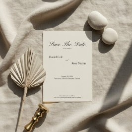Minimal Script Soft Simple Wedding Spara Datumet