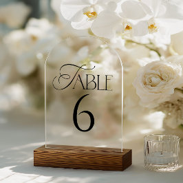 Minimal Script Wedding Table Number