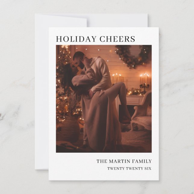 Minimal Season’s Greetings Holiday Photo Greeting Julkort (Framsida)