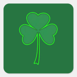 Minimal Shamrock St Patrick’s Day - Autocolante Fyrkantigt Klistermärke
