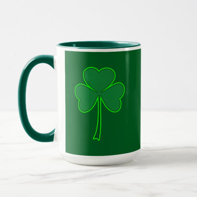 Minimal Shamrock St Patrick’s Day Shirt – caneca Mugg (Vänster)