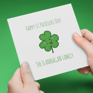 Minimal Shamrock-St patricks day Julkort