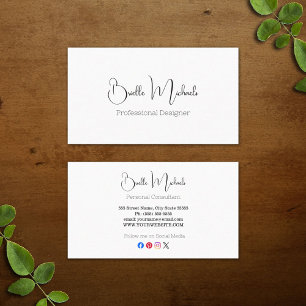 Minimal Signatur för Modedesigner Visitkort
