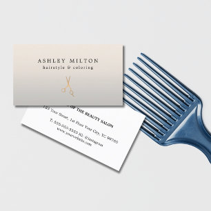 Minimal Silver Faux Guld Sissors Hair Stylist Visitkort