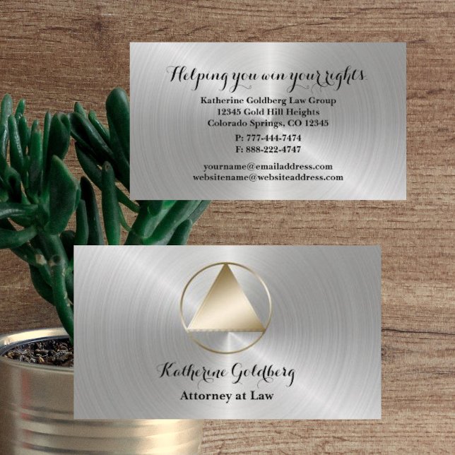 Minimal Silver och Guld Attorney Affärskort Visitkort (Skapare uppladdad)