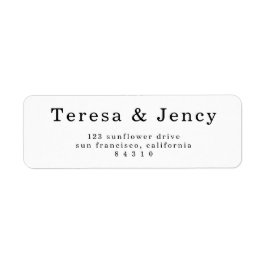 Minimal Simple Clean White Design Returadress Etikett