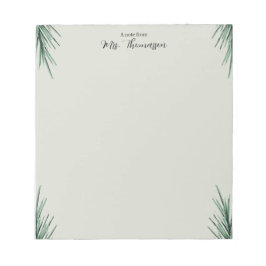 Minimal Simple Palm Floral Teacher Notepad Anteckningsblock