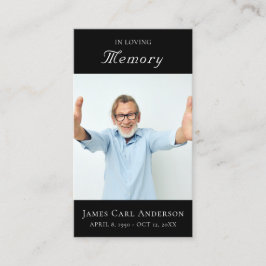Minimal Simple Photo Memorial Sympathy Funeral Visitkort