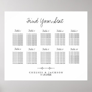 Minimal sittplats 10 Bord-diagram Poster