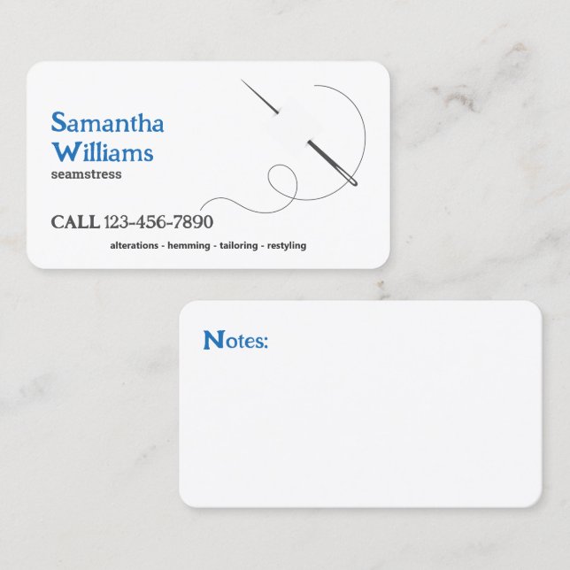 Minimal sjöspänning visitkort (Fram/baksida)