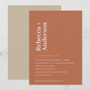 MINIMAL SKANDI BURNT ORANGE PAR SHOWER INBJUDAN