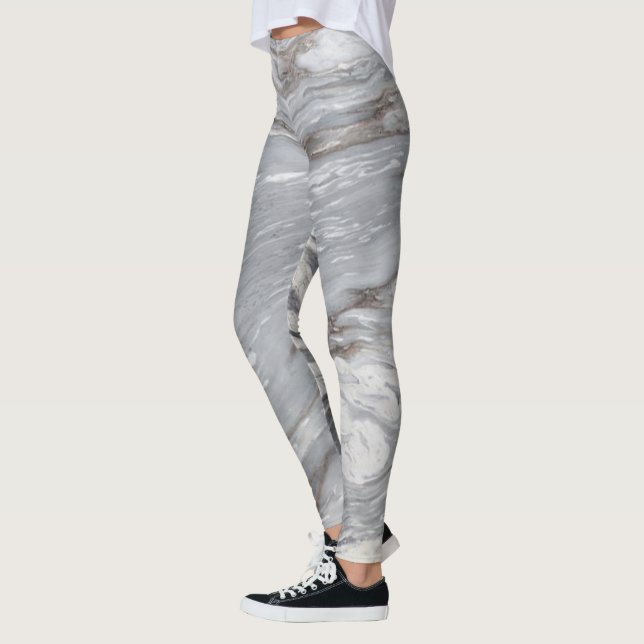 minimal skandinavisk modern chic grått-vit marmor leggings (Vänster)