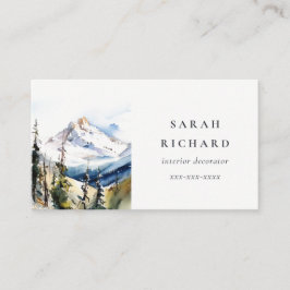 Minimal Ski Mountain Telluride Colorado Watercolor Visitkort