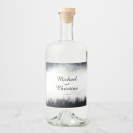 Minimal skogskaraktär för groddar av groddar i brö spritflaskor etikett