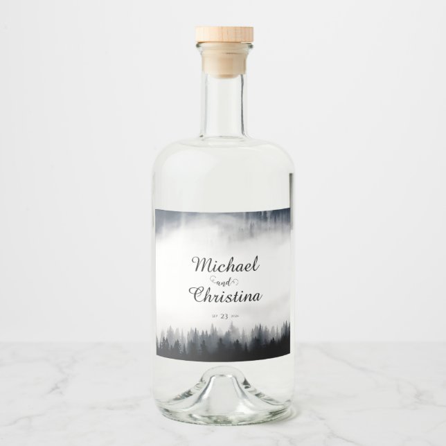 Minimal skogskaraktär för groddar av groddar i brö spritflaskor etikett (Framsida)