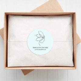 Minimal, skönhet, Logotyp, konturblått Runt Klistermärke