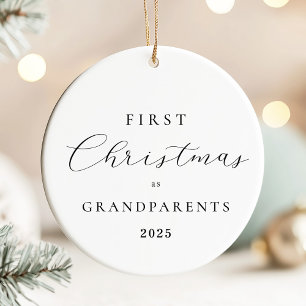 Minimal Skrift Mor- och Farföräldrar Julgransprydn Julgransprydnad Keramik
