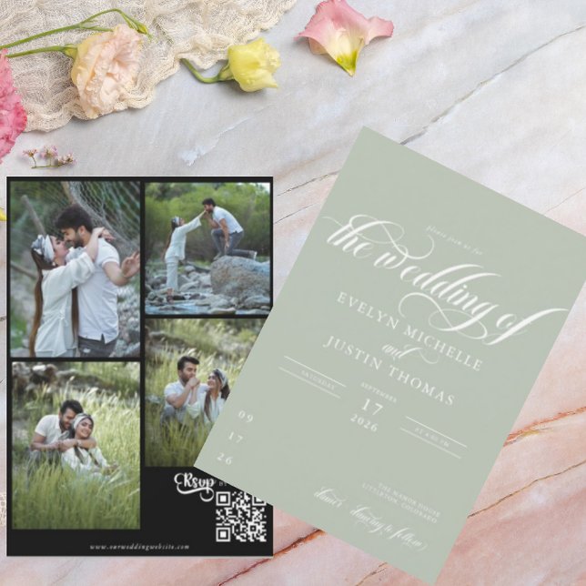 Minimal Skript Bröllopsinbjudan Inbjudningar (Skapare uppladdad)