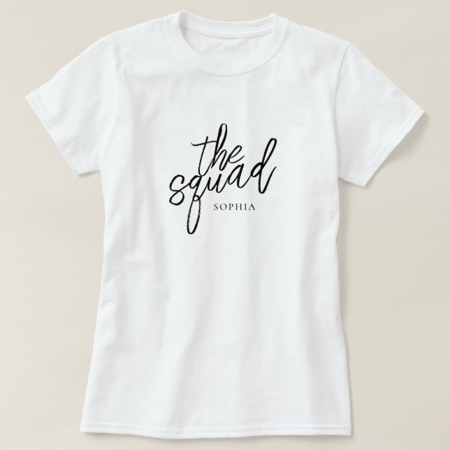 Minimal skript Brudtärna Anpassad T Shirt (Design framsida)