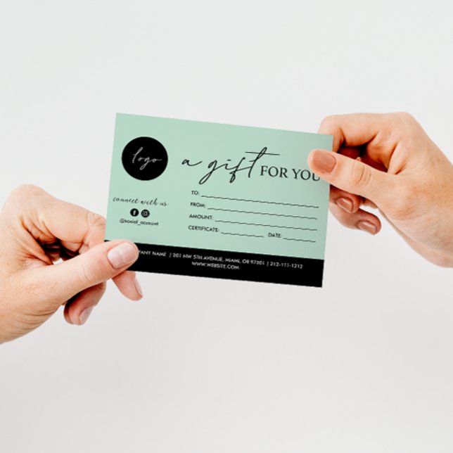 MINIMAL SKRIPT EN GIFT FÖR DIG LOGOTYP SOCIAL-KONT (GIFT CERTFICATE GIFT VOUCHER FOR SPA FACIAL MASSAGE GIFT REAILT STORE FOOD)