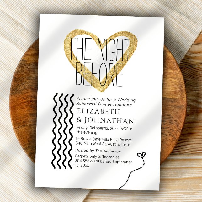 Minimal skript för Guld Touch natten före Inbjudningar (Skapare uppladdad)