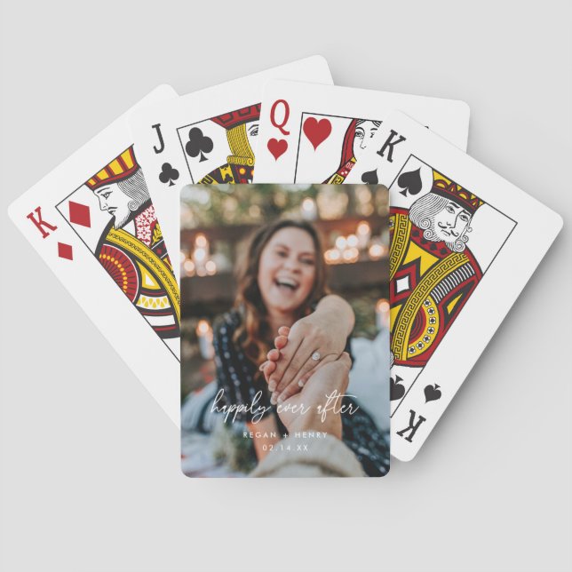 Minimal skript "Happily Ever After" Parfoto Casinokort (Baksidan)