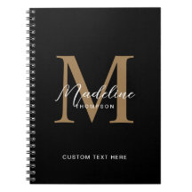 Minimal Skript Kalligrafi Svart Guld Monogram