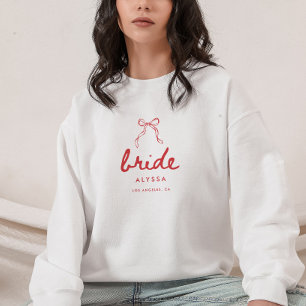 Minimal Skript Kokett Båge Brud Mogettemöte T Shirt