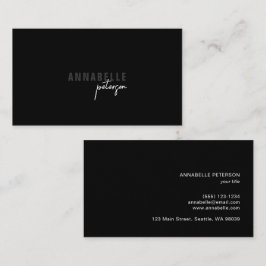 Minimal Skript Modern Professionell Chic Svart Visitkort