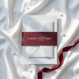 Minimal Skript Monogram Bröllop Band För Inbjudningskort