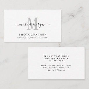 Minimal Skript Monogram Fotograf Visitkort