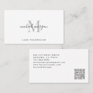 Minimal Skript Monogram Ögonfransspecialist Visitkort
