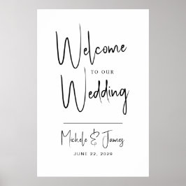 Minimal Skript Typografi Bröllops Hälsning Poster
