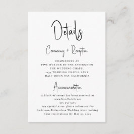 Minimal Skript Typografi Bröllopsdetaljer Tilläggskort