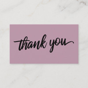 Minimal Skript Typografi Medium Mauve Tack Tilläggskort
