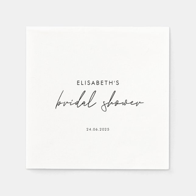 Minimal skriptMöhippa Inbjudan Pappersservett (Framsidan)