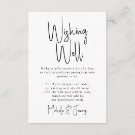 Minimal skripttypografi Bröllop Wishing-brunn Tilläggskort
