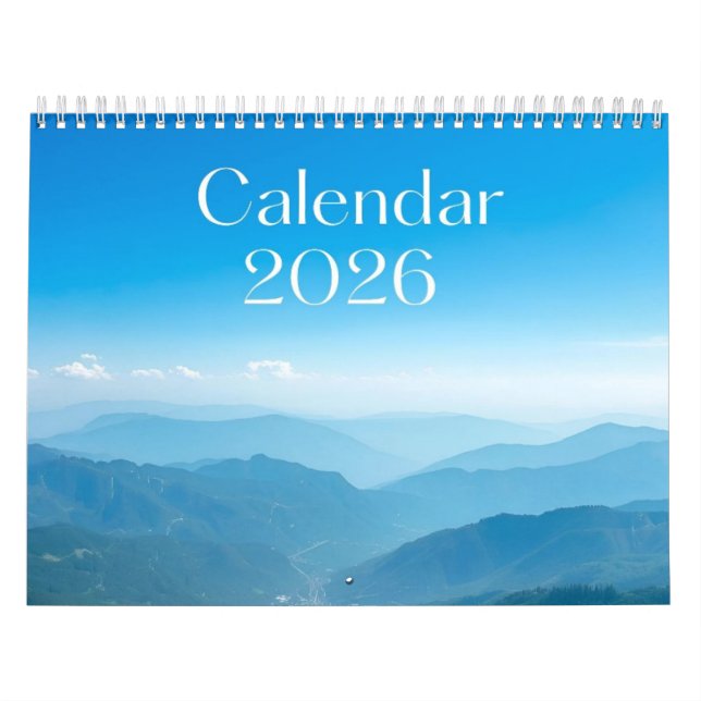 Minimal skrivbordskalender för lugn planering 2026 kalender (Omslag)